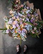 Delphinium 'Magic Fountains Sky Blue White Bee'